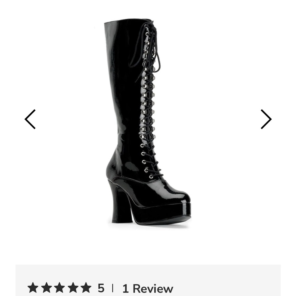 Funtasma Shiny Black Lace-Up Platform Boots